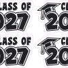 StickerTalk Class of 2027 Graduation Vinyl Sticker Sheet, 3 inches by 1.5 inches