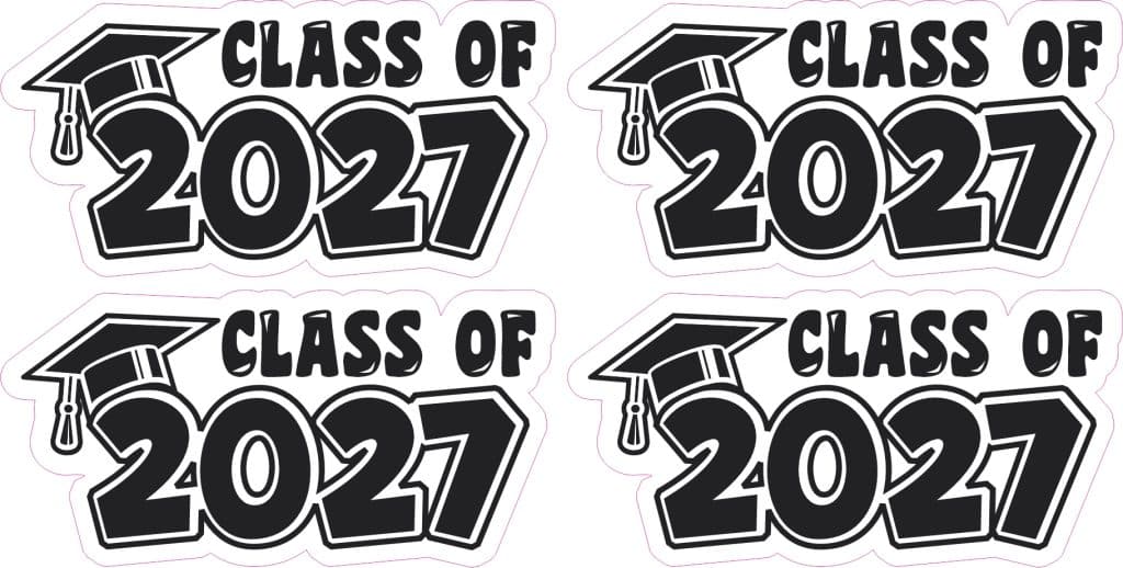 StickerTalk Class of 2027 Graduation Vinyl Sticker Sheet, 3 inches by 1 ...