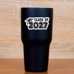 StickerTalk Class of 2027 Graduation Vinyl Sticker Sheet, 3 inches by 1.5 inches