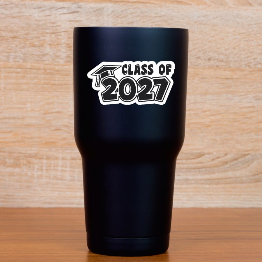 StickerTalk Class of 2027 Graduation Vinyl Sticker Sheet, 3 inches by 1.5 inches
