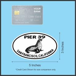 StickerTalk Pier 39 Sea Lion Oval Vinyl Sticker, 5 inches by 3 inches