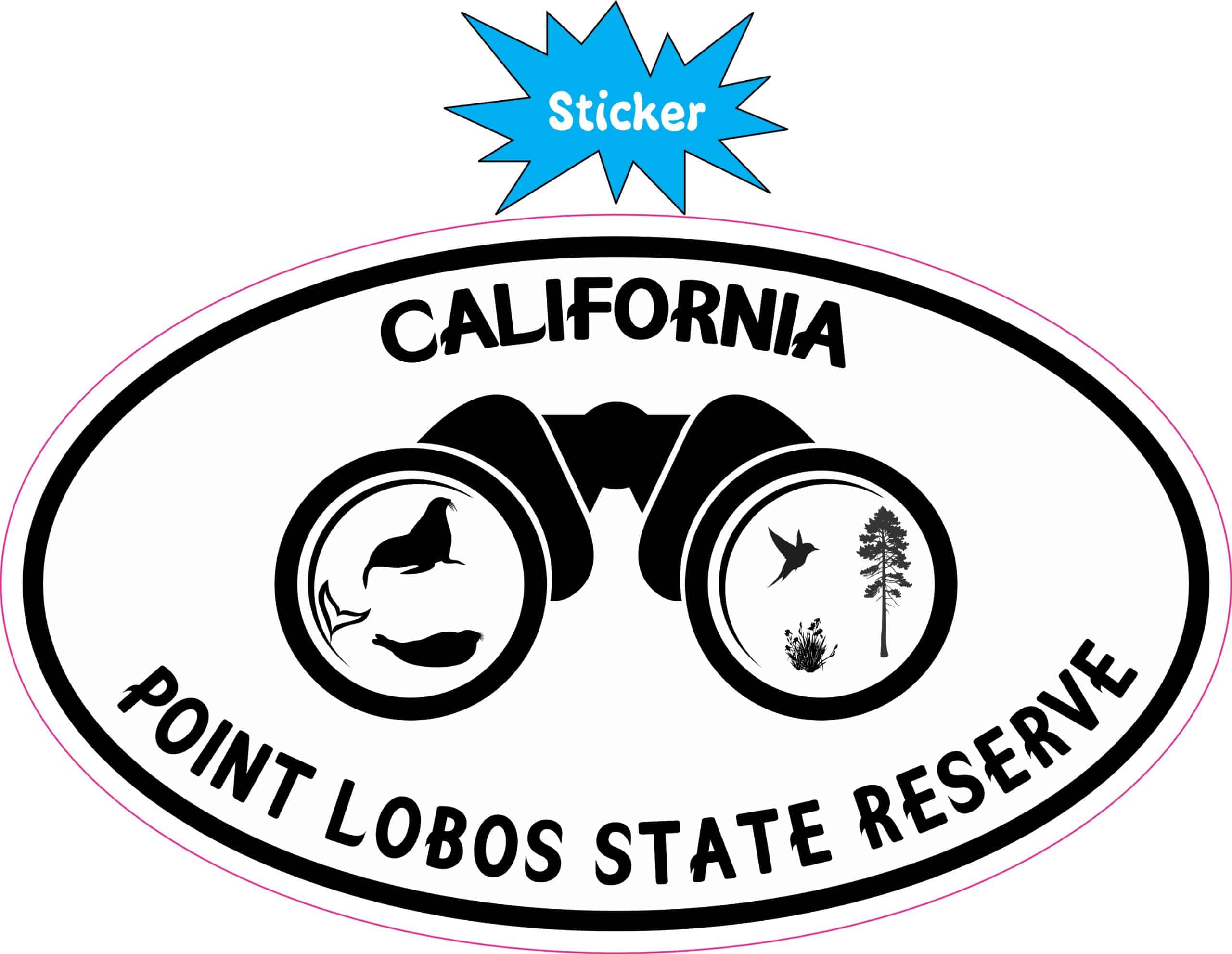 StickerTalk Point Lobos State Reserve California Oval Sticker, 5 inches by 3 inches