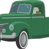 StickerTalk Vintage Green Truck Vinyl Sticker, 5 inches by 3 inches