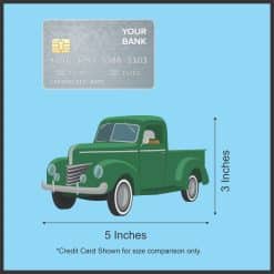 StickerTalk Vintage Green Truck Vinyl Sticker, 5 inches by 3 inches