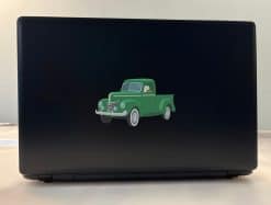 StickerTalk Vintage Green Truck Vinyl Sticker, 5 inches by 3 inches