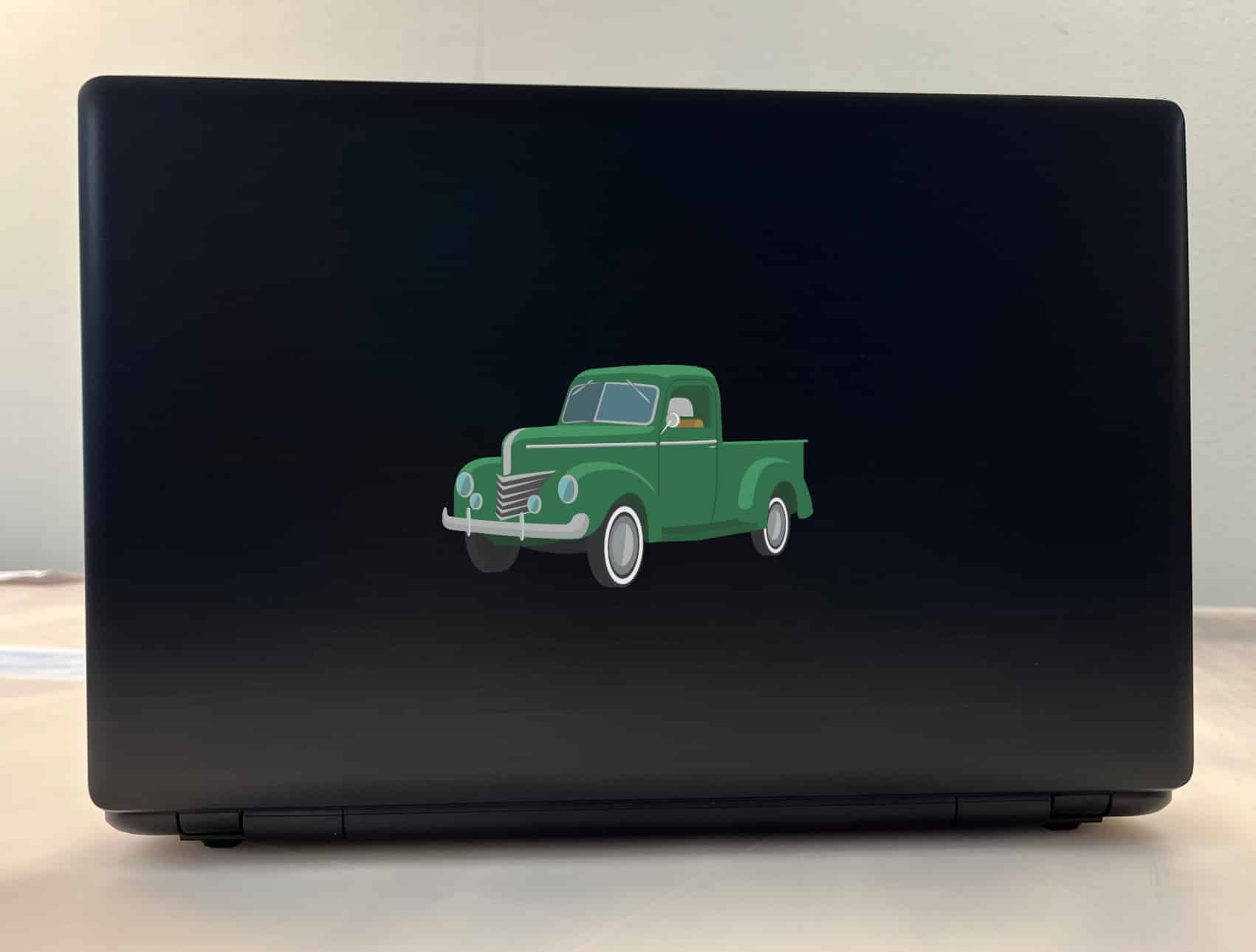 StickerTalk Vintage Green Truck Vinyl Sticker, 5 inches by 3 inches
