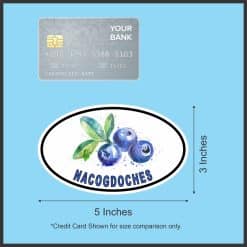 StickerTalk Nacogdoches Blueberries Vinyl Sticker, 5 inches by 3 inches