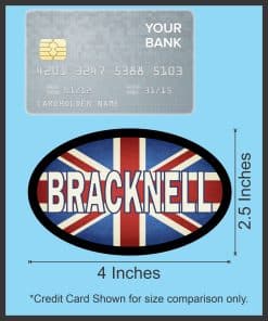 StickerTalk Bracknell UK Flag Vinyl Travel Oval Sticker, 4 inches by 2.5 inches