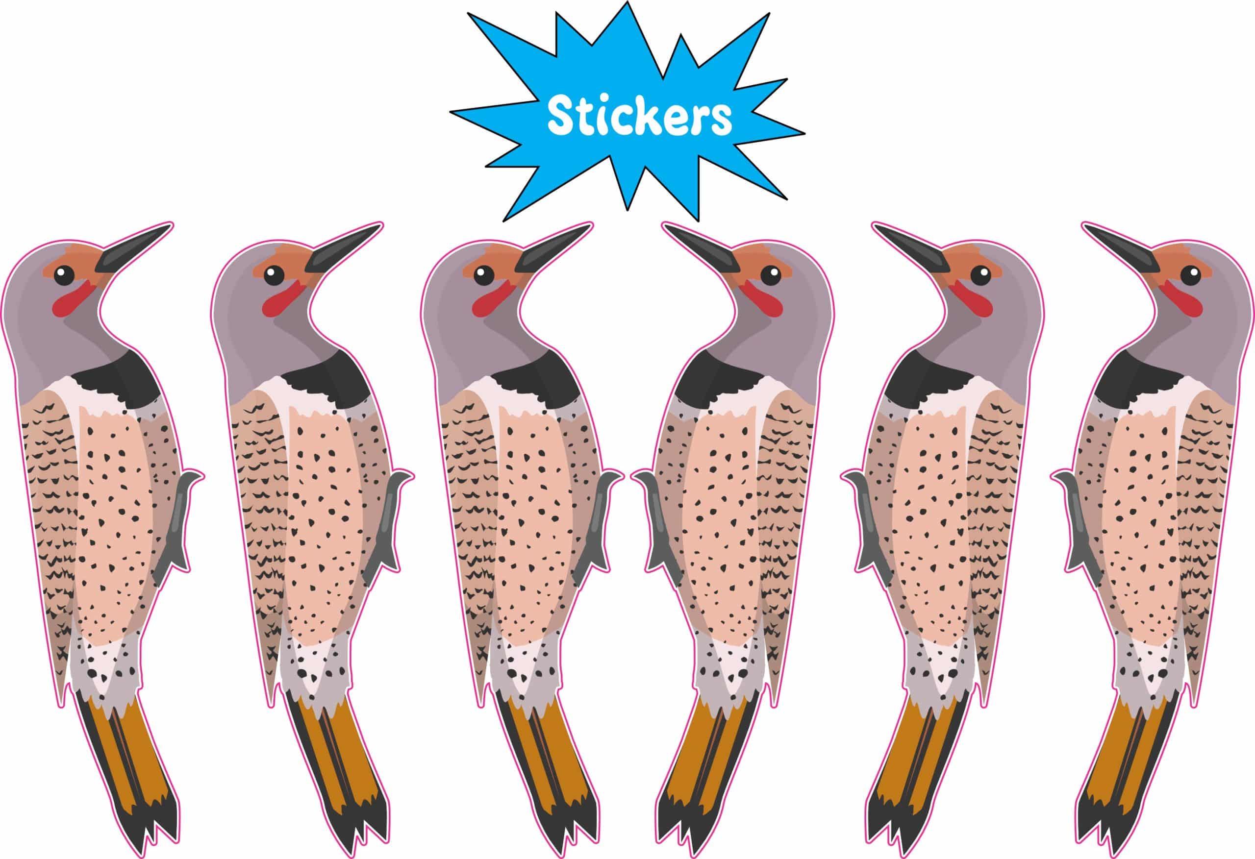 StickerTalk Northern Flicker Vinyl Sticker Sheet, 0.8 inches by 2.5 inches
