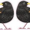 StickerTalk Mirrored Starling Bird Vinyl Sticker Sheet, 2.5 inches by 2.25 inches