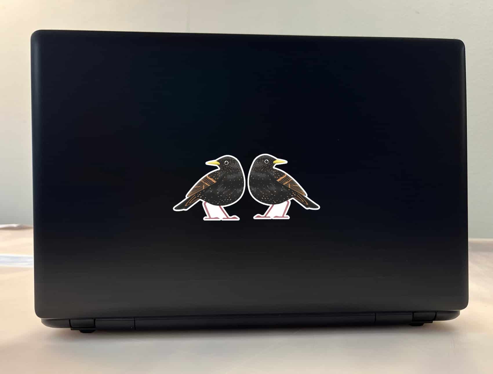 StickerTalk Mirrored Starling Bird Vinyl Sticker Sheet, 2.5 inches by 2.25 inches