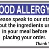 StickerTalk Food Allergy Speak to Staff Before Placing Order Magnet, 5 inches by 3.5 inches