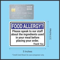 StickerTalk Food Allergy Speak to Staff Before Placing Order Vinyl Sticker, 5 inches by 3.5 inches