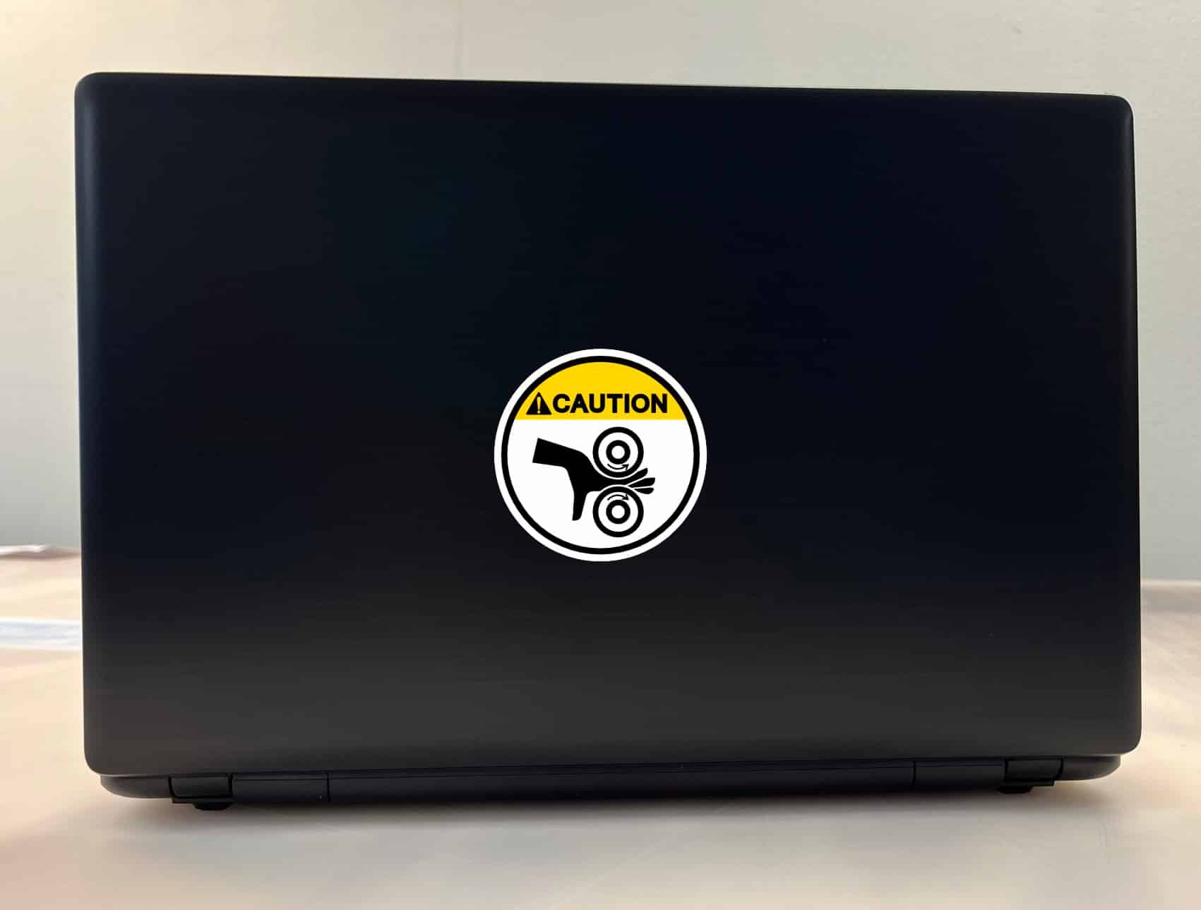 StickerTalk Hand Entanglement Rollers Caution Vinyl Sticker Sheet, 3 inches by 3 inches