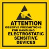 StickerTalk Attention Observe Precautions for Handling ESD Magnet, 4 inches by 4 inches