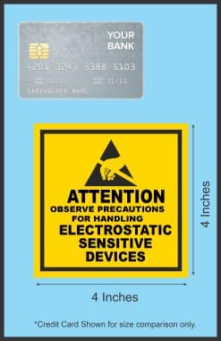 StickerTalk Attention Observe Precautions for Handling ESD Magnet, 4 inches by 4 inches