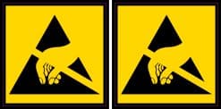 StickerTalk ESD Susceptibility Symbol Vinyl Sticker Sheet, 3 inches by 3 inches