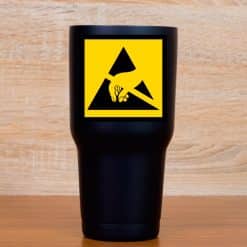 StickerTalk ESD Susceptibility Symbol Vinyl Sticker Sheet, 3 inches by 3 inches