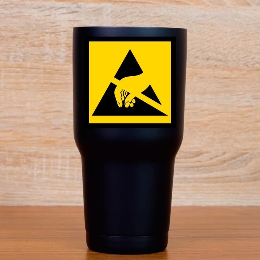 StickerTalk ESD Susceptibility Symbol Vinyl Sticker Sheet, 3 inches by 3 inches