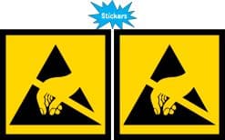 StickerTalk ESD Susceptibility Symbol Vinyl Sticker Sheet, 3 inches by 3 inches