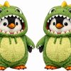 StickerTalk Penguin in Dino Costume Cartoon Vinyl Sticker Sheet, 2.5 inches by 3 inches