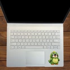 StickerTalk Penguin in Dino Costume Cartoon Vinyl Sticker Sheet, 2.5 inches by 3 inches