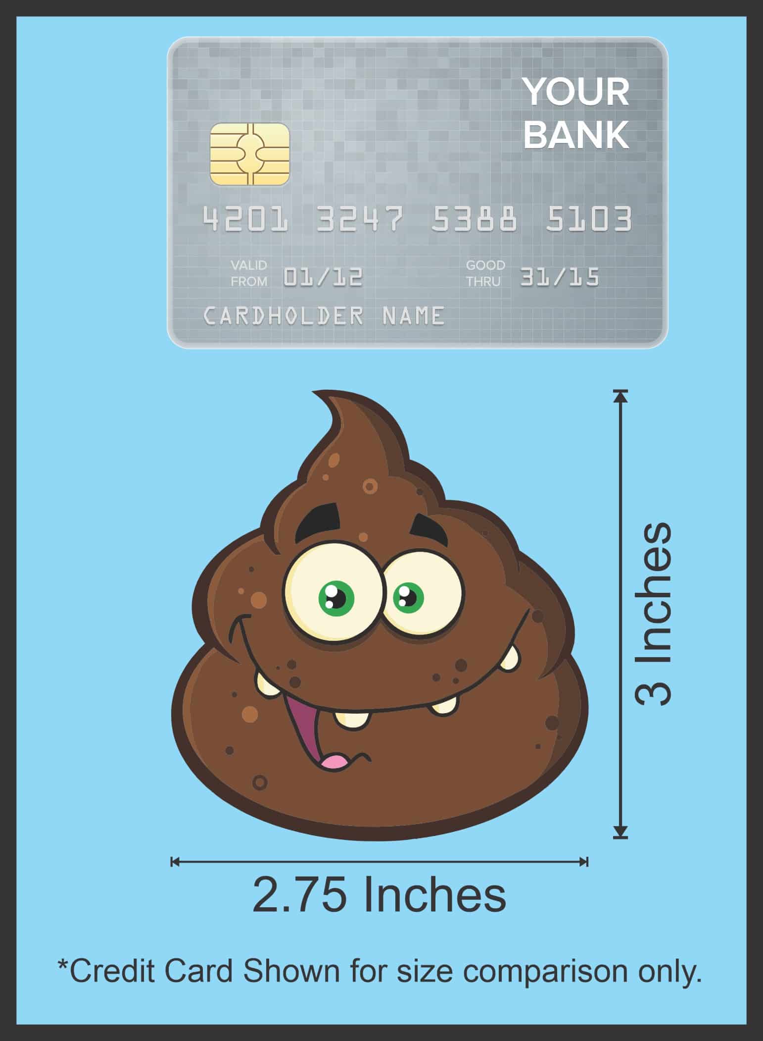 StickerTalk Monster Poop Vinyl Sticker Sheet, 2.75 inches by 3 inches