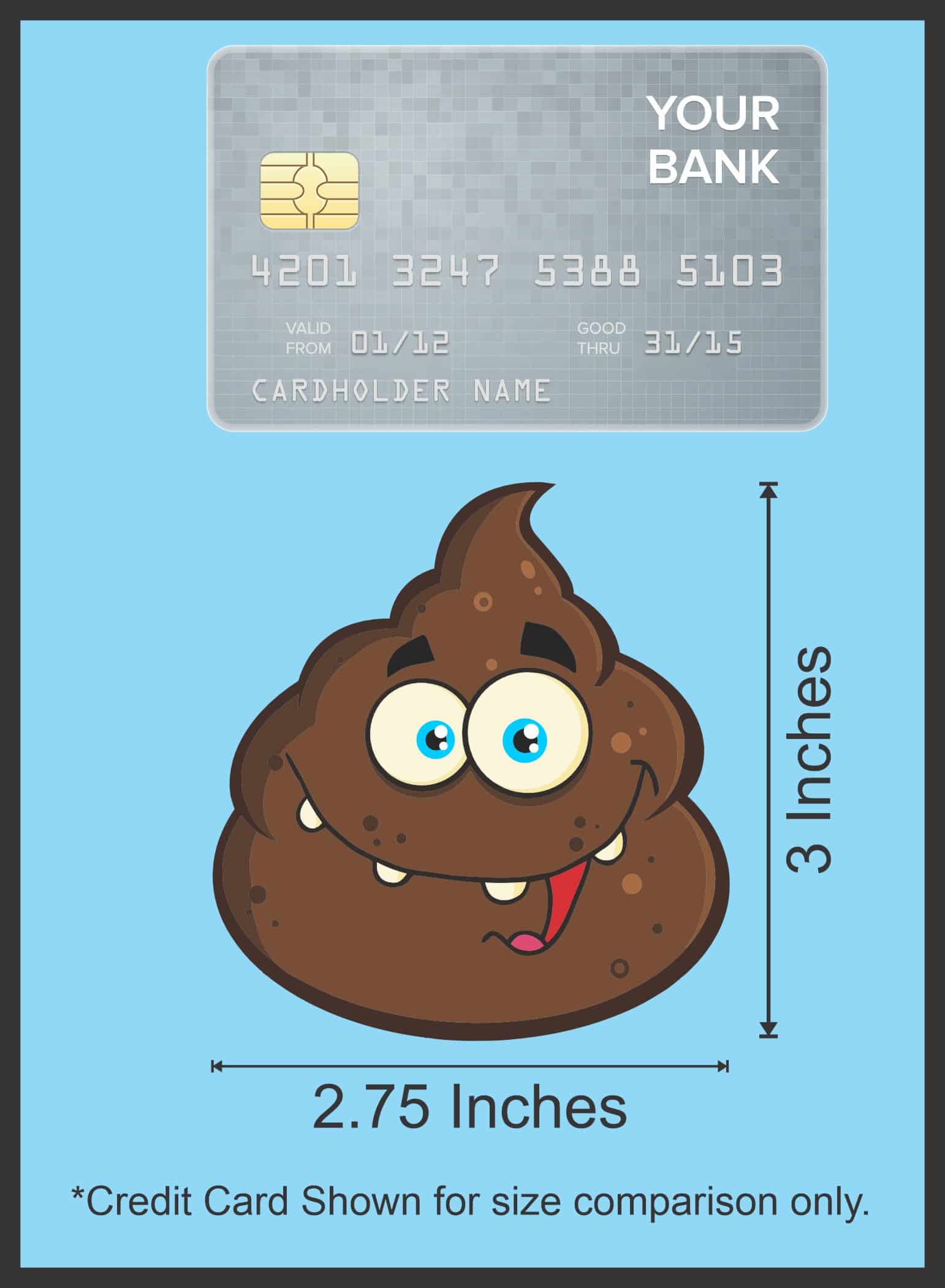 StickerTalk Monster Poop Vinyl Sticker Sheet, 2.75 inches by 3 inches