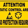 StickerTalk Static Control Area ESD Protection Required Vinyl Sticker, 10 inches by 7 inches