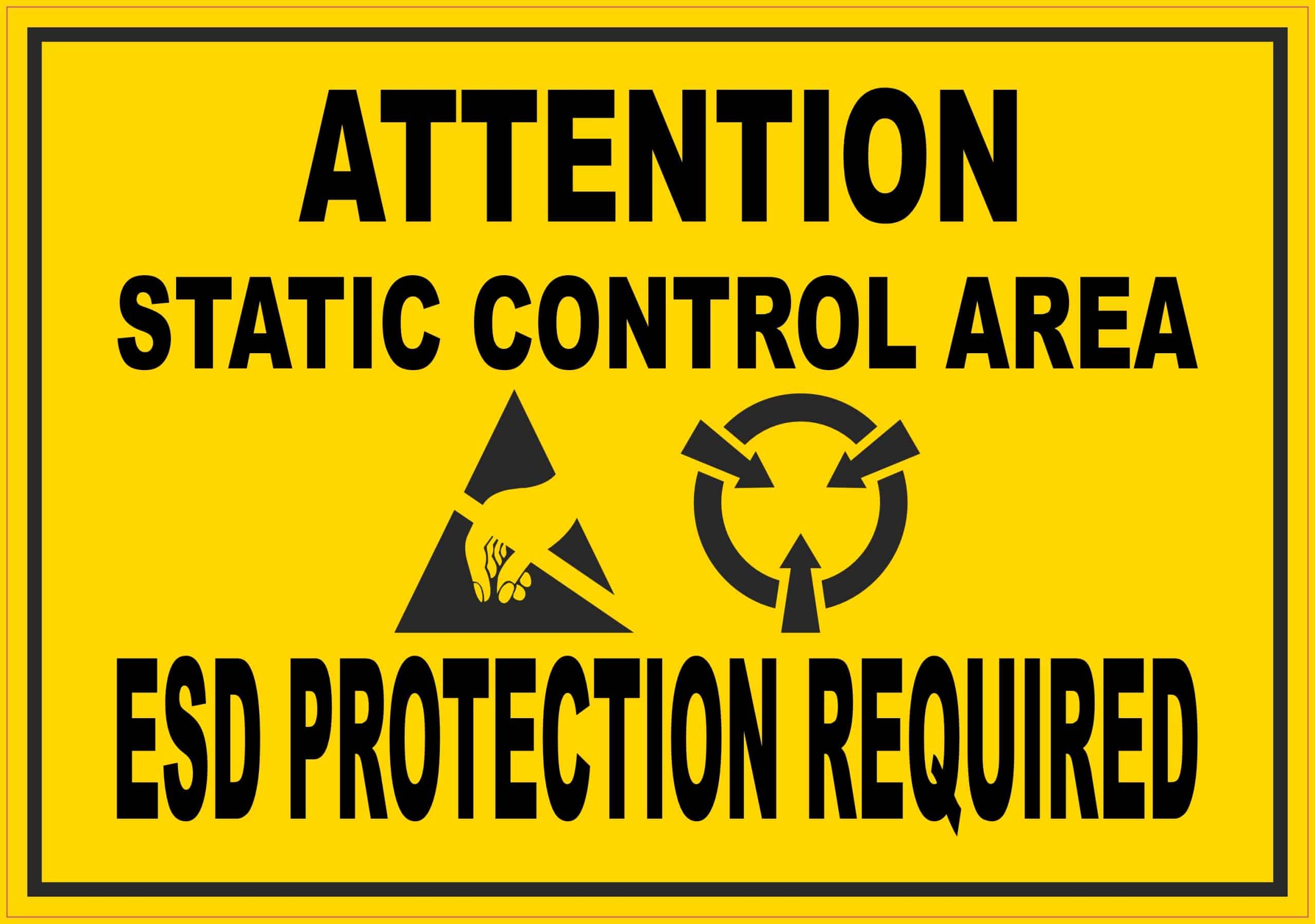 StickerTalk Static Control Area ESD Protection Required Magnet, 10 inches by 7 inches