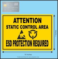 StickerTalk Static Control Area ESD Protection Required Magnet, 10 inches by 7 inches