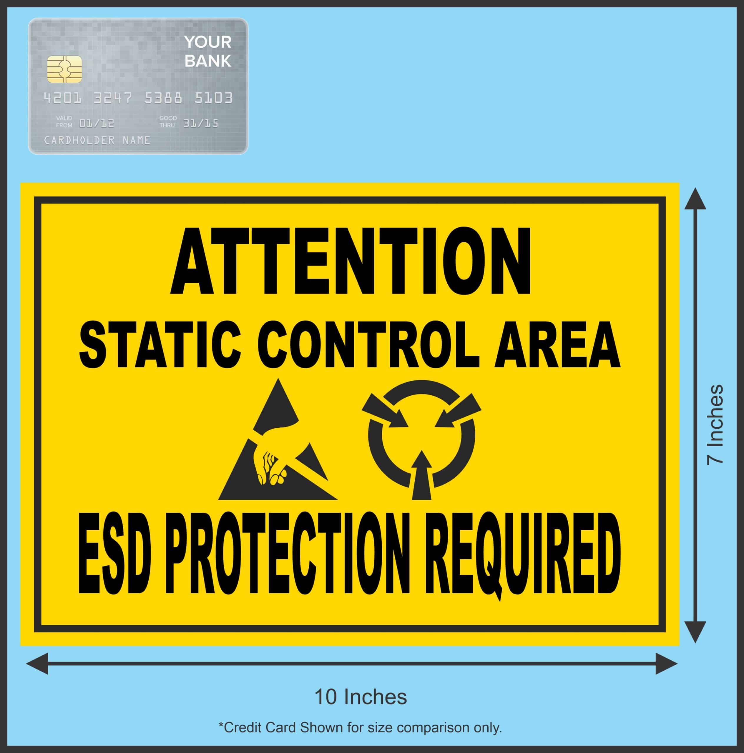 StickerTalk Static Control Area ESD Protection Required Magnet, 10 inches by 7 inches
