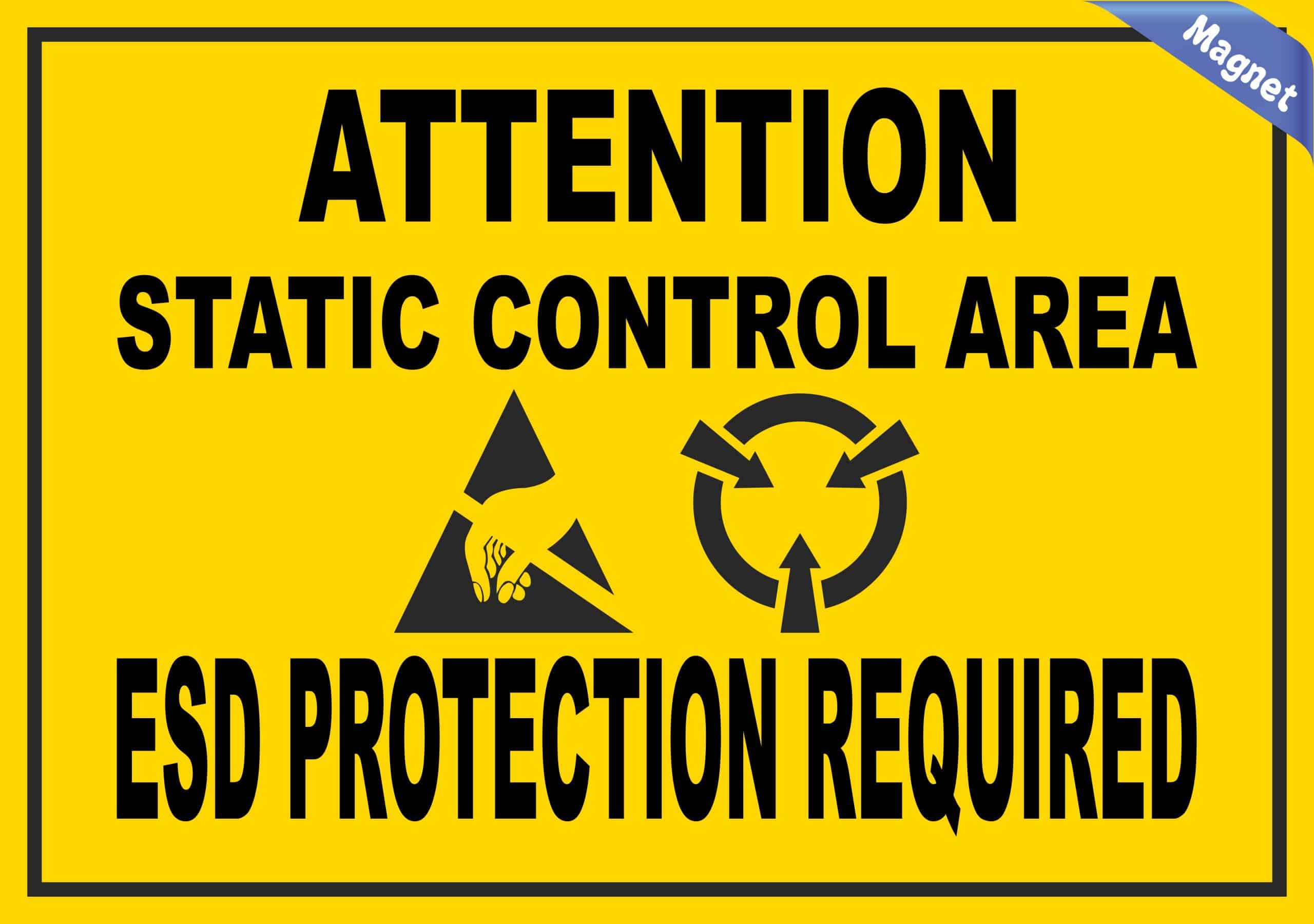 StickerTalk Static Control Area ESD Protection Required Magnet, 10 inches by 7 inches