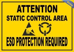 StickerTalk Static Control Area ESD Protection Required Vinyl Sticker, 10 inches by 7 inches