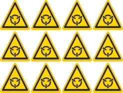 StickerTalk Electrostatic Sensitive Devices Symbol Vinyl Sticker Sheet, 1.5 inches by 1.5 inches