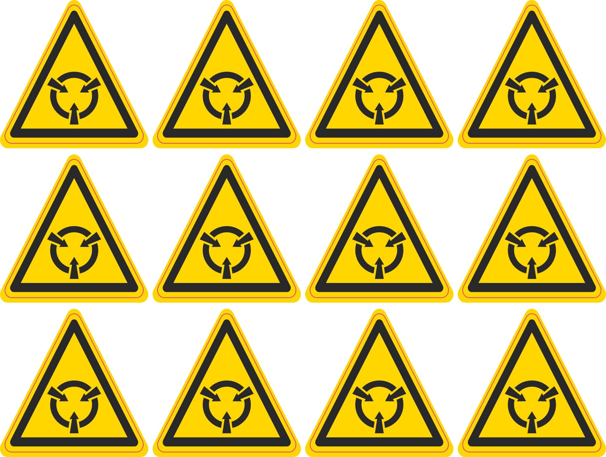 StickerTalk Electrostatic Sensitive Devices Symbol Vinyl Sticker Sheet, 1.5 inches by 1.5 inches