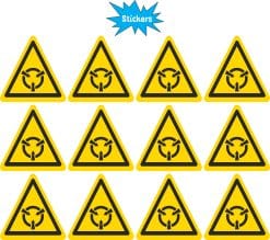 StickerTalk Electrostatic Sensitive Devices Symbol Vinyl Sticker Sheet, 1.5 inches by 1.5 inches