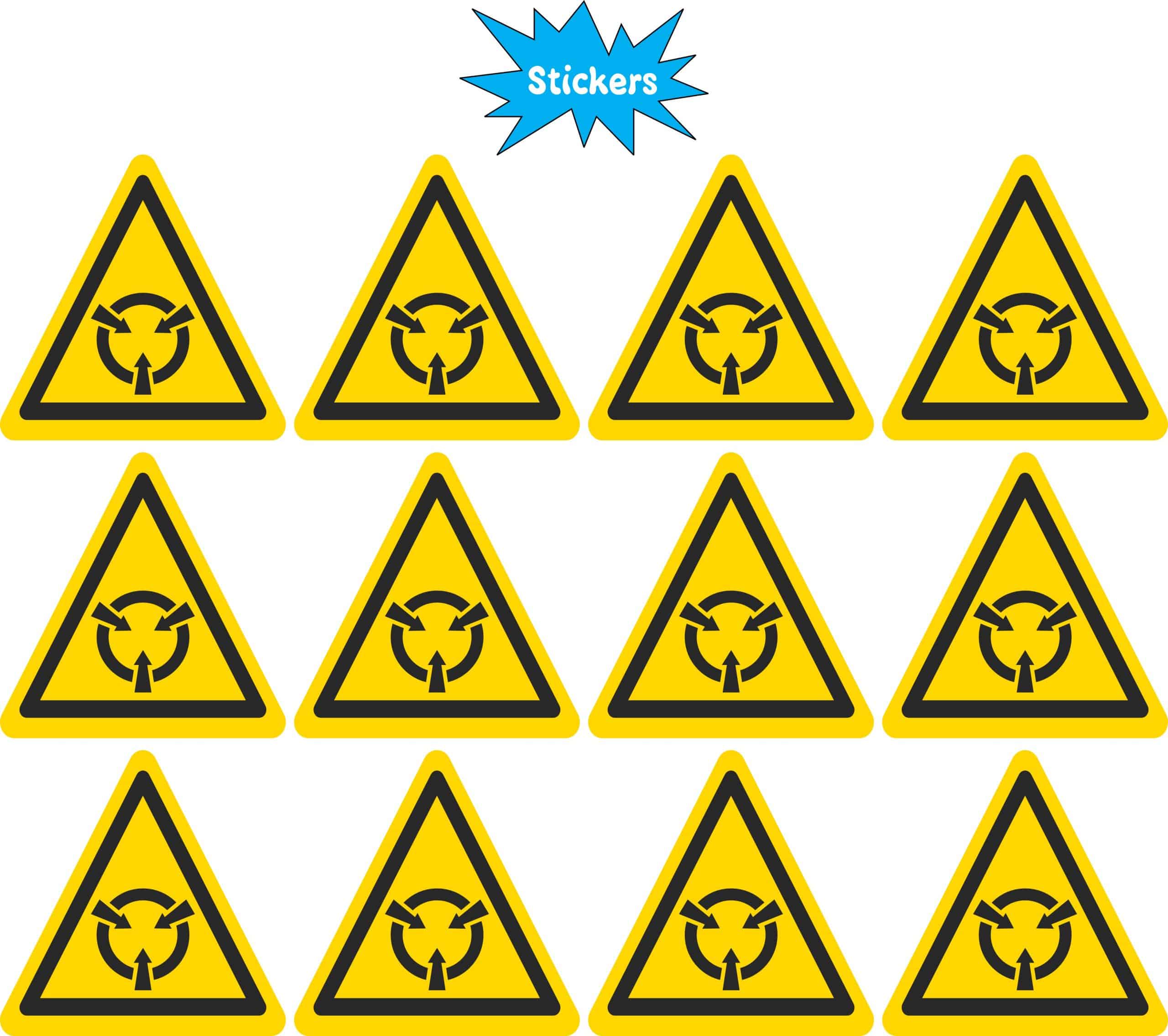 StickerTalk Electrostatic Sensitive Devices Symbol Vinyl Sticker Sheet, 1.5 inches by 1.5 inches