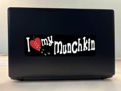 red heart shape, white paw prints, playful typography - vinyl removable sticker