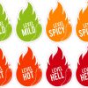 StickerTalk Spicy Food Identification Stickers, 1 inch by 1.5 inches