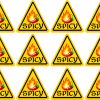 StickerTalk Caution Spicy Flaming Chili Pepper Stickers, 1 inch by 1 inch