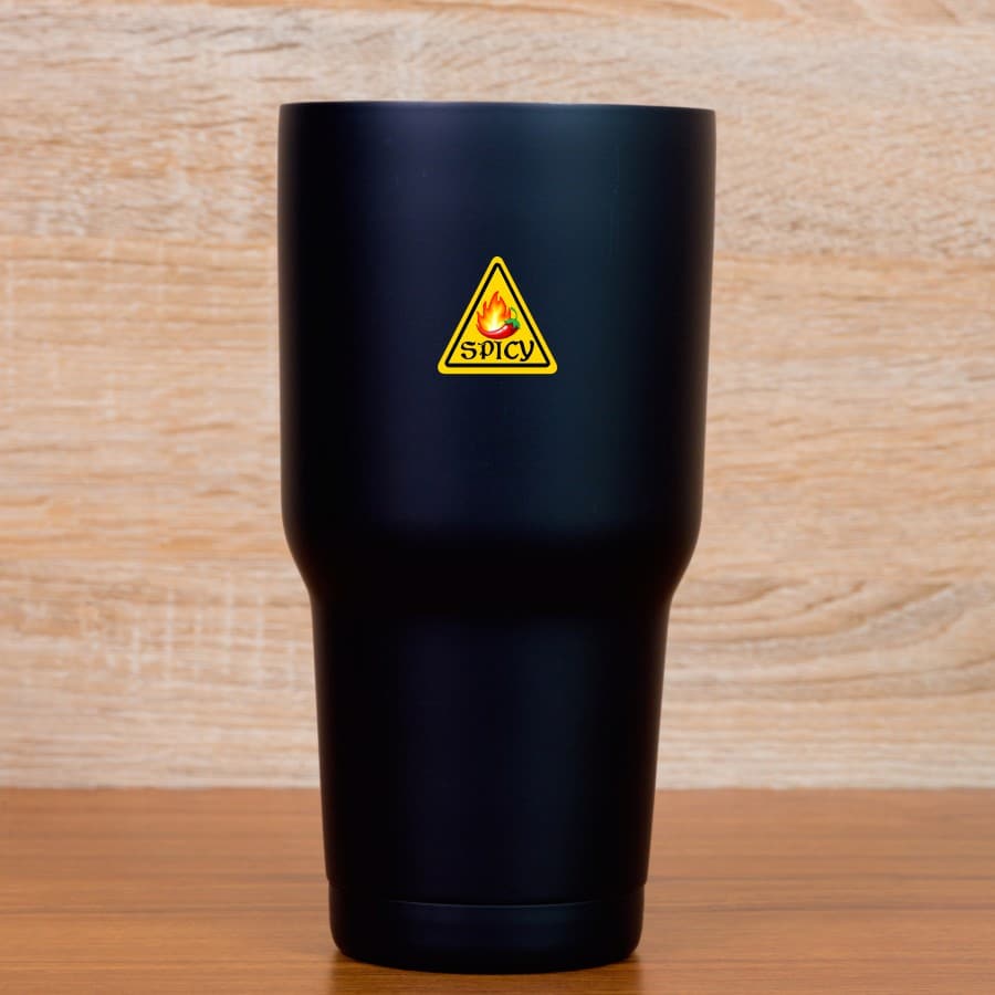 StickerTalk Caution Spicy Flaming Chili Pepper Stickers, 1 inch by 1 inch
