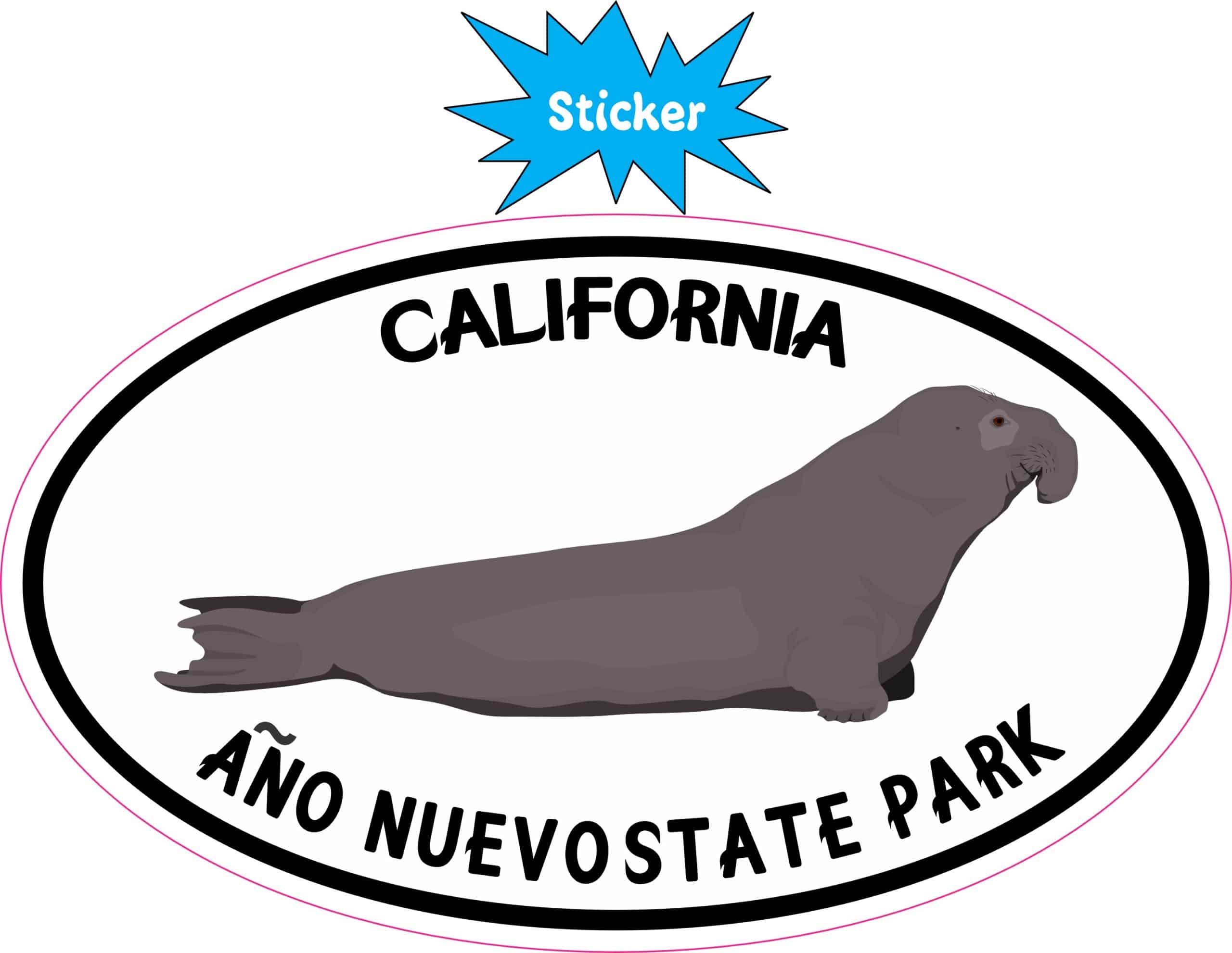 StickerTalk Año Nuevo State Park Sticker, 5 inches by 3 inches