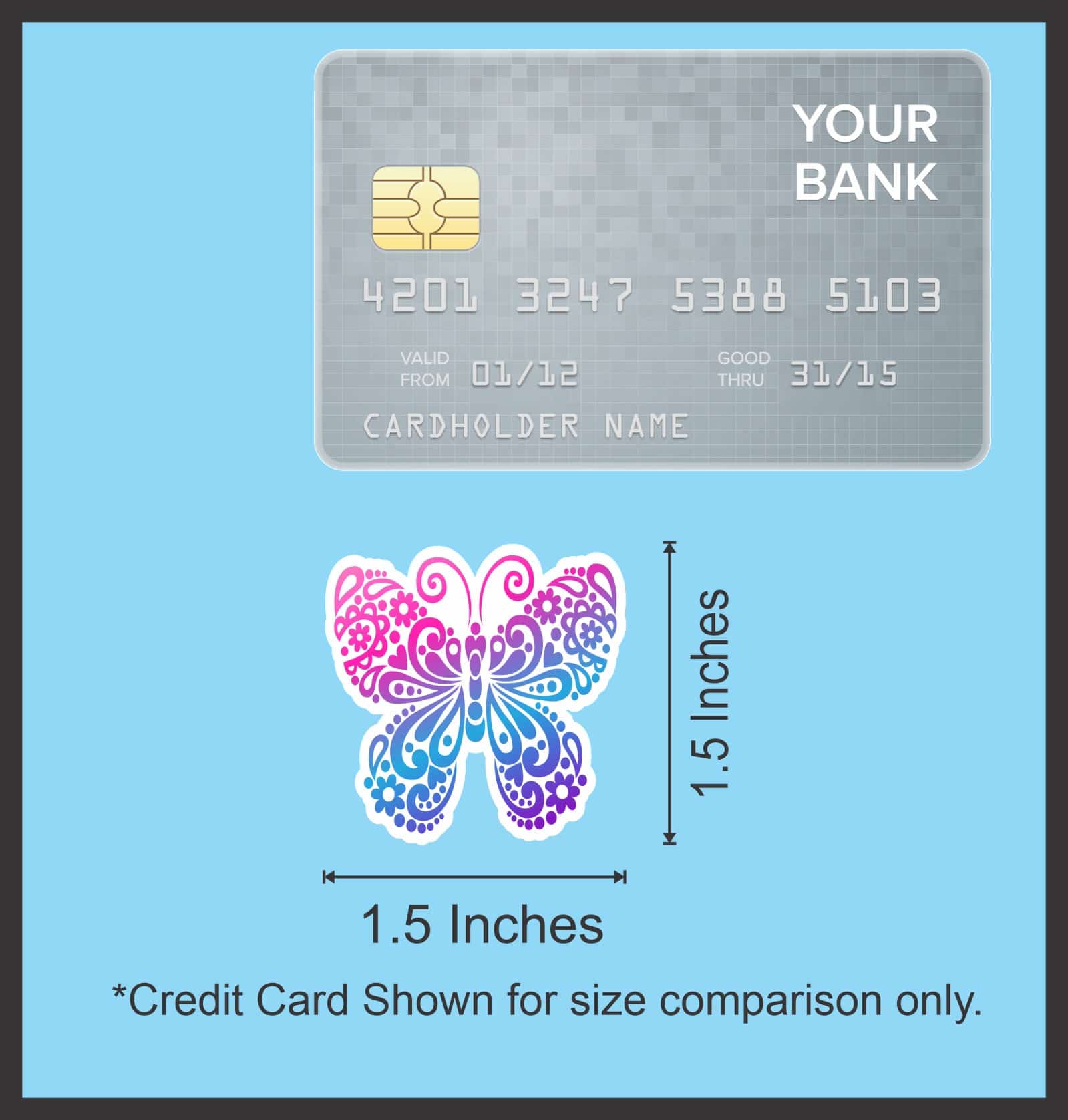 StickerTalk Butterfly Stickers, 1.5 inch by 1.5 inch