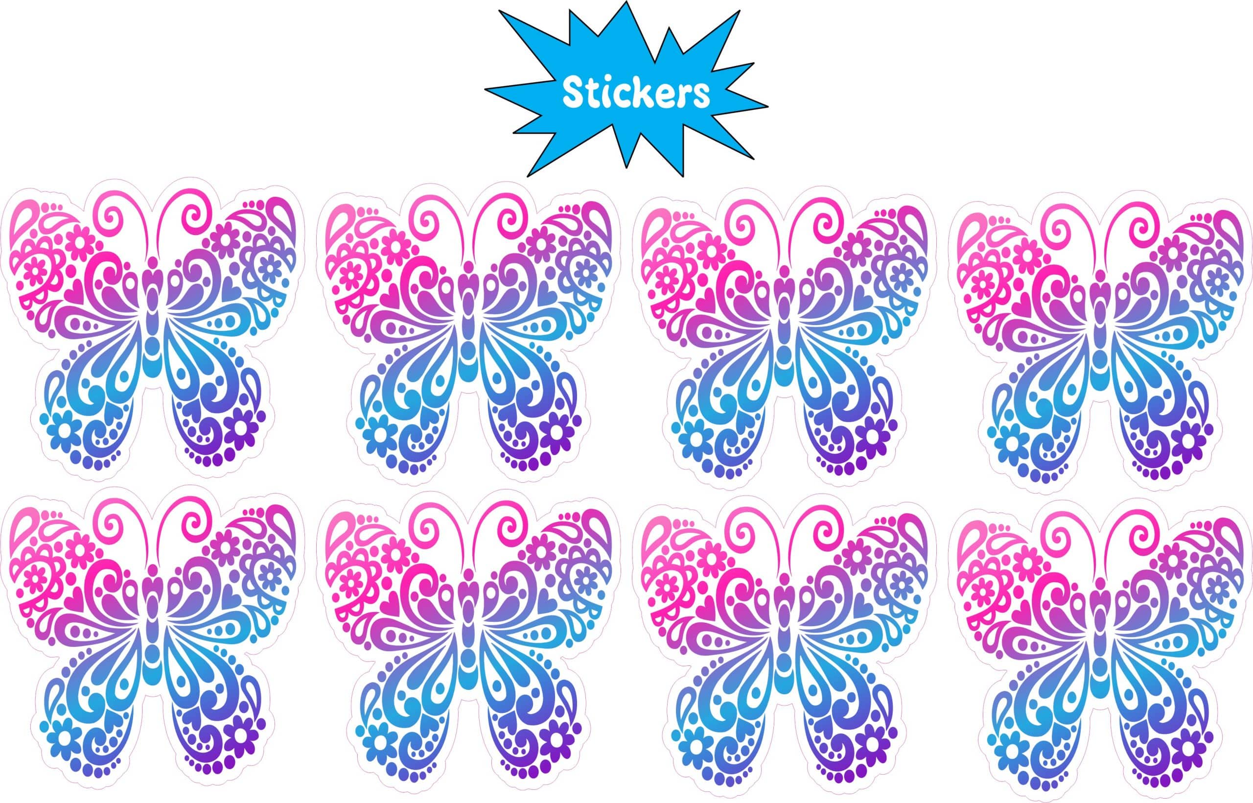 StickerTalk Butterfly Stickers, 1.5 inch by 1.5 inch