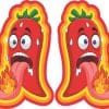 StickerTalk Chili Pepper with Tongue on Fire, 2.5 inches by 4 inches