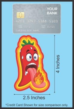 StickerTalk Chili Pepper with Tongue on Fire, 2.5 inches by 4 inches