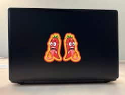 StickerTalk Chili Pepper with Tongue on Fire, 2.5 inches by 4 inches