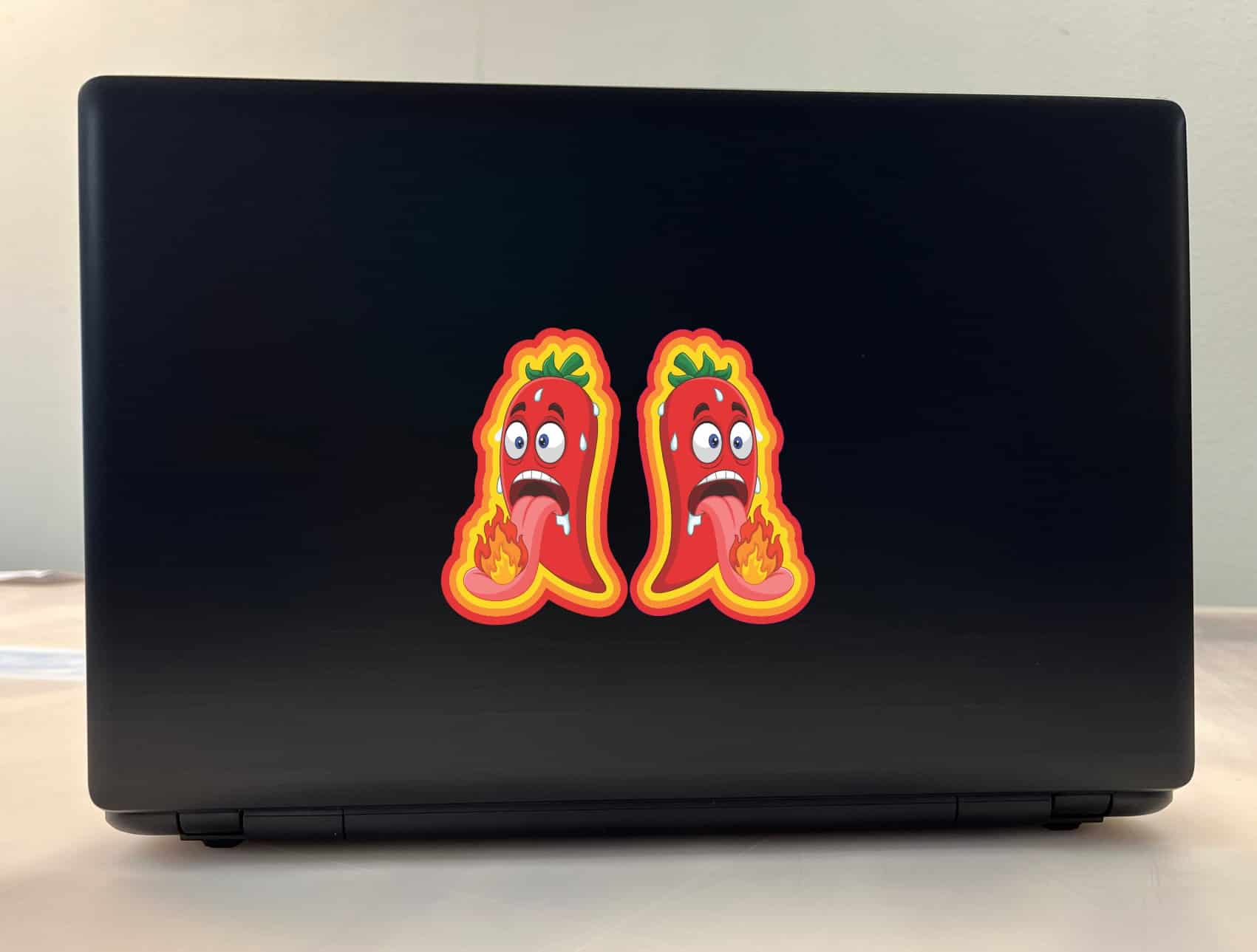 StickerTalk Chili Pepper with Tongue on Fire, 2.5 inches by 4 inches