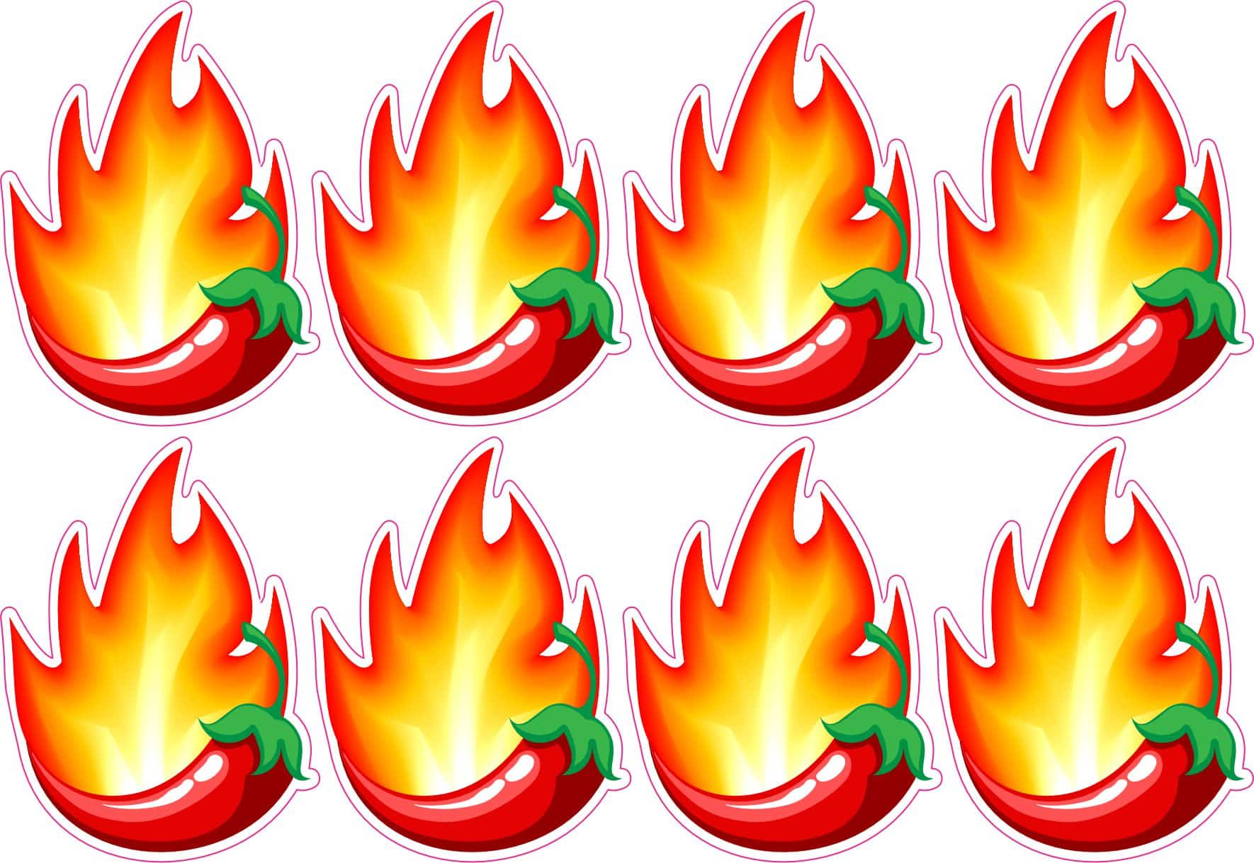 StickerTalk Spicy Flaming Pepper Stickers, 1.5 inches by 2 inches
